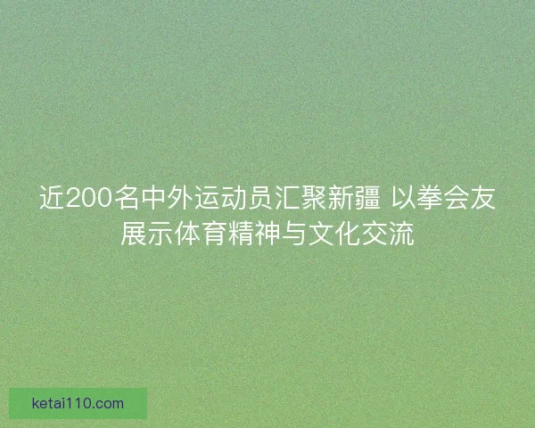 近200名中外运动员汇聚新疆 以拳会友展示体育精神与文化交流
